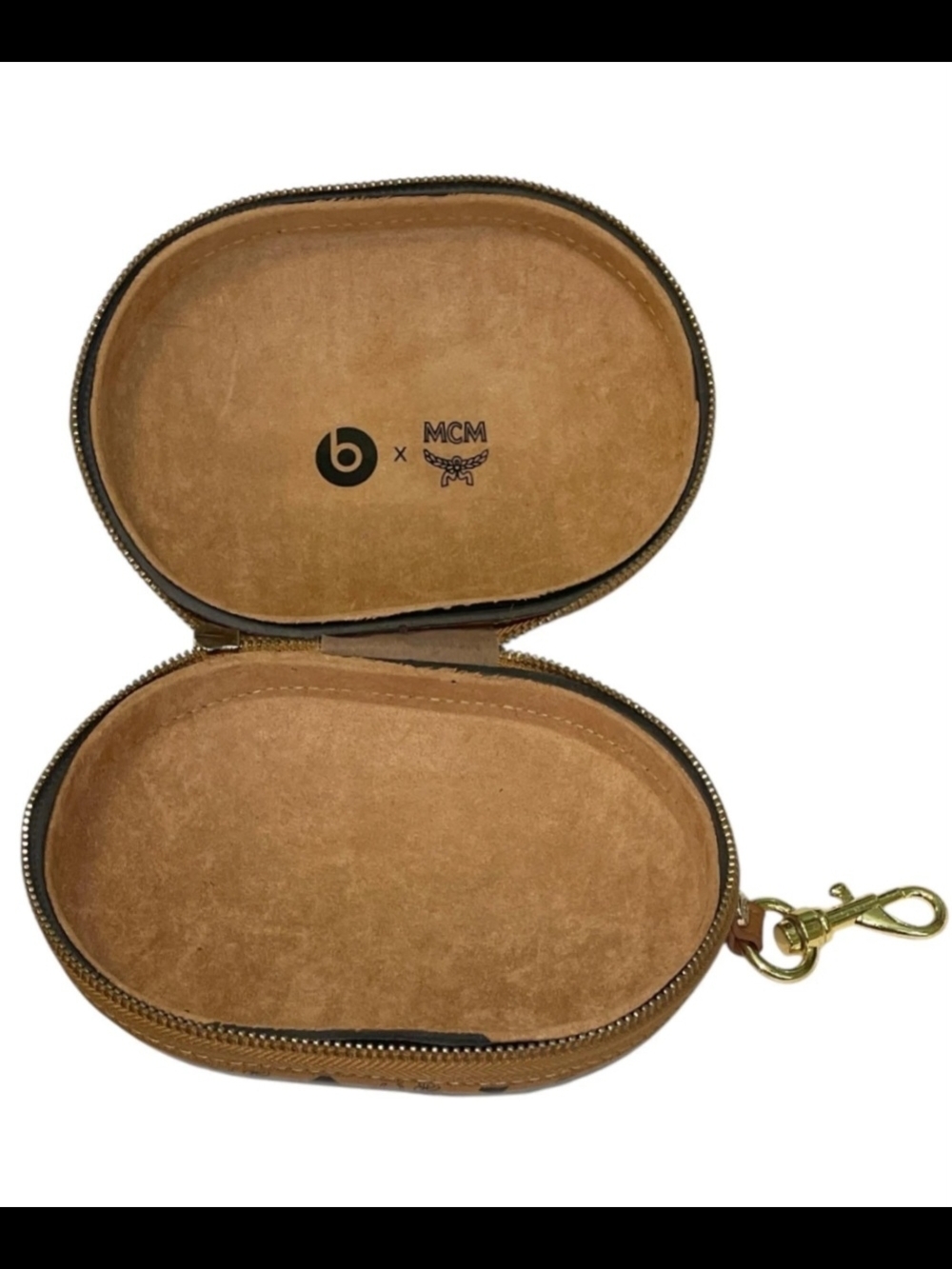 MCM Cognac Logo Oval Structured Pouch with Gold Hardware - Picture 8 of 10